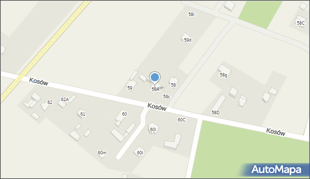 Kosów, Kosów, 59A, mapa Kosów