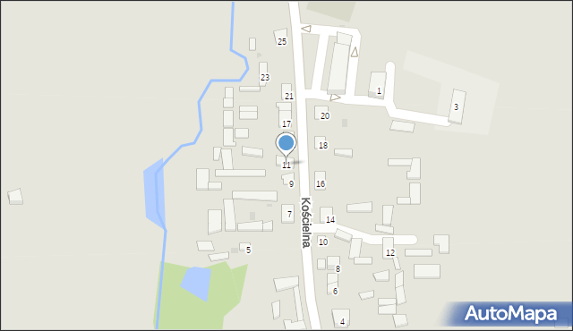 Kosów Lacki, Kościelna, 11, mapa Kosów Lacki