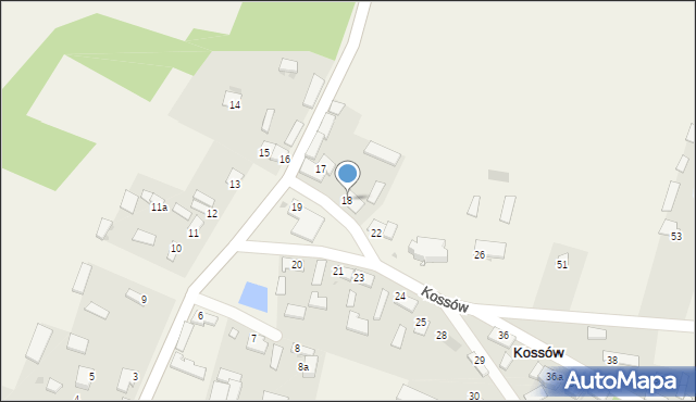 Kossów, Kossów, 18, mapa Kossów