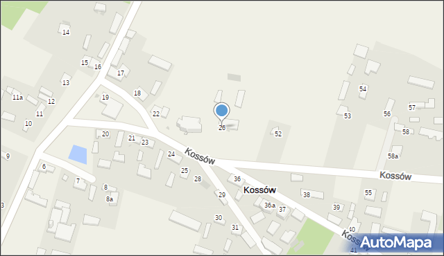 Kossów, Kossów, 26, mapa Kossów