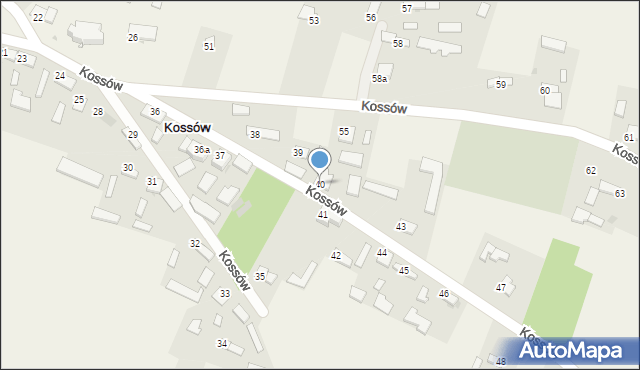 Kossów, Kossów, 40, mapa Kossów