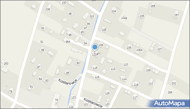Kostarowce, Kostarowce, 111A, mapa Kostarowce