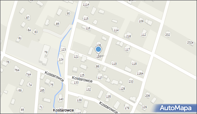 Kostarowce, Kostarowce, 120, mapa Kostarowce