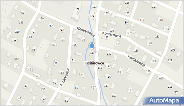 Kostarowce, Kostarowce, 140, mapa Kostarowce