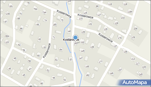 Kostarowce, Kostarowce, 143, mapa Kostarowce