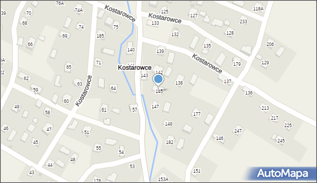 Kostarowce, Kostarowce, 145, mapa Kostarowce