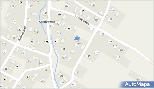 Kostarowce, Kostarowce, 177, mapa Kostarowce