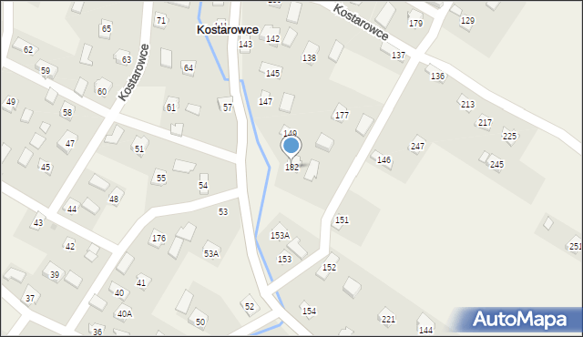 Kostarowce, Kostarowce, 182, mapa Kostarowce