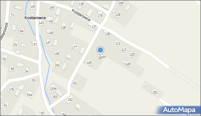 Kostarowce, Kostarowce, 247, mapa Kostarowce