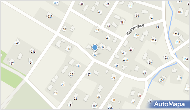 Kostarowce, Kostarowce, 37, mapa Kostarowce