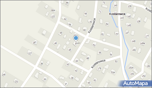 Kostarowce, Kostarowce, 47, mapa Kostarowce