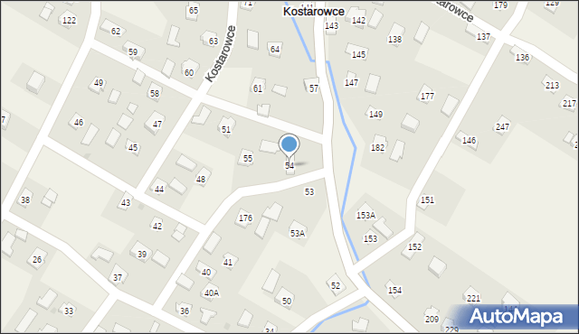 Kostarowce, Kostarowce, 54, mapa Kostarowce