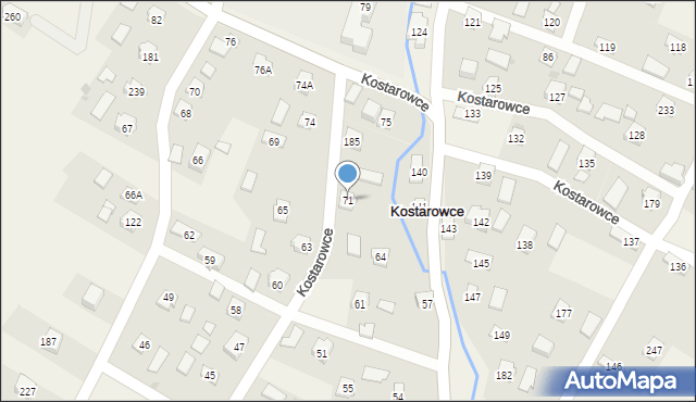 Kostarowce, Kostarowce, 71, mapa Kostarowce