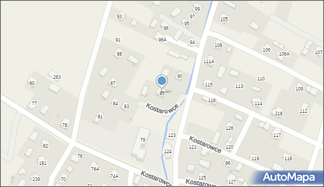 Kostarowce, Kostarowce, 85, mapa Kostarowce