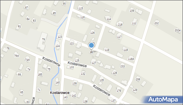 Kostarowce, Kostarowce, 86, mapa Kostarowce