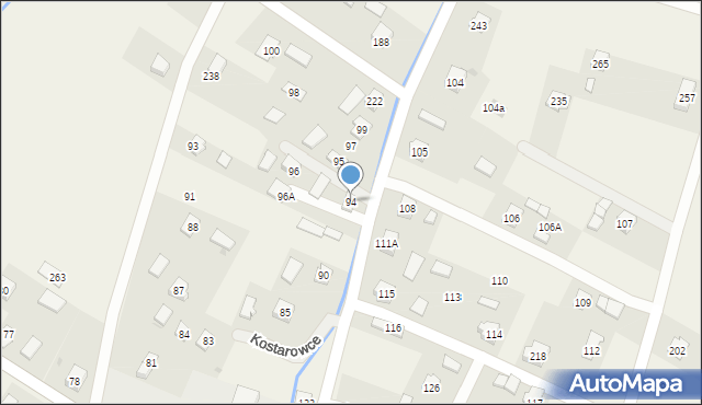 Kostarowce, Kostarowce, 94, mapa Kostarowce