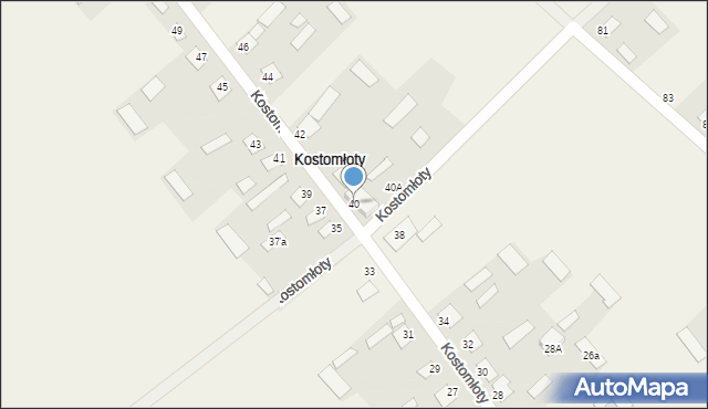 Kostomłoty, Kostomłoty, 40, mapa Kostomłoty