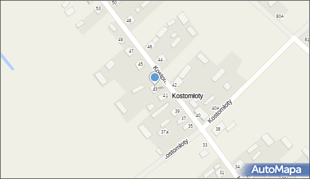 Kostomłoty, Kostomłoty, 43, mapa Kostomłoty