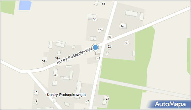 Kostry-Podsędkowięta, Kostry-Podsędkowięta, 50, mapa Kostry-Podsędkowięta