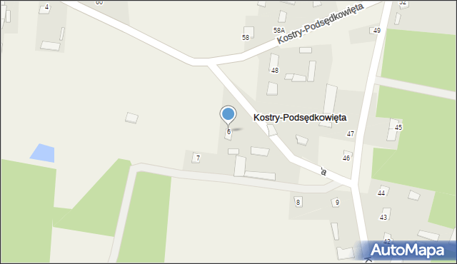 Kostry-Podsędkowięta, Kostry-Podsędkowięta, 6, mapa Kostry-Podsędkowięta