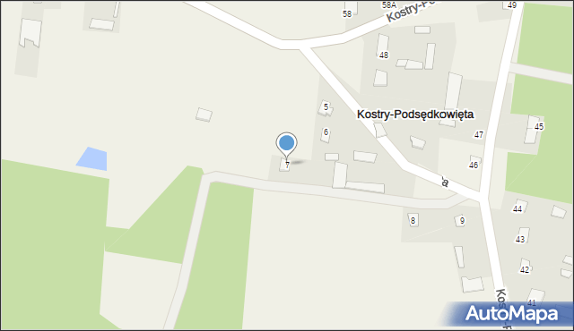 Kostry-Podsędkowięta, Kostry-Podsędkowięta, 7, mapa Kostry-Podsędkowięta