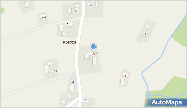 Kostrza, Kostrza, 19, mapa Kostrza