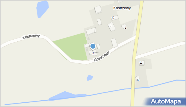 Kostrzewy, Kostrzewy, 4, mapa Kostrzewy