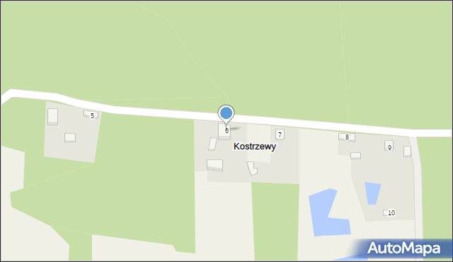 Kostrzewy, Kostrzewy, 6, mapa Kostrzewy