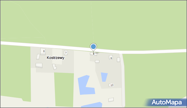 Kostrzewy, Kostrzewy, 8, mapa Kostrzewy