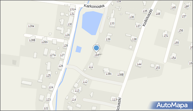 Kostrzyca, Kościuszki Tadeusza, gen., 110, mapa Kostrzyca