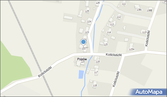 Kostrzyca, Kościuszki Tadeusza, gen., 121, mapa Kostrzyca