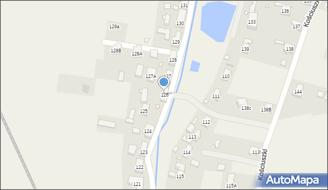 Kostrzyca, Kościuszki Tadeusza, gen., 126, mapa Kostrzyca