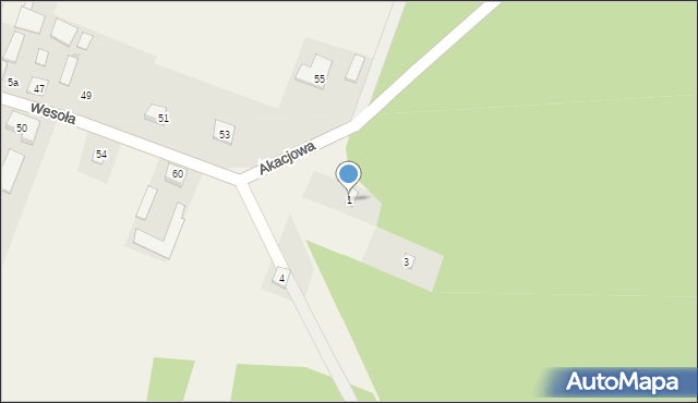 Kostrzyn, Kostrzyn, 1a, mapa Kostrzyn