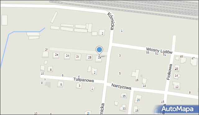 Kostrzyn, Kórnicka, 2a, mapa Kostrzyn