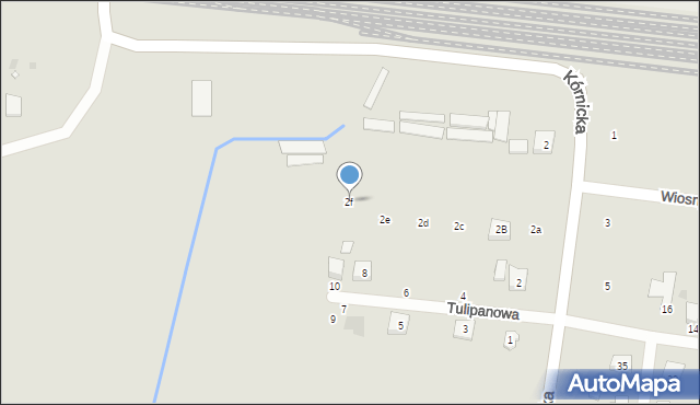 Kostrzyn, Kórnicka, 2f, mapa Kostrzyn