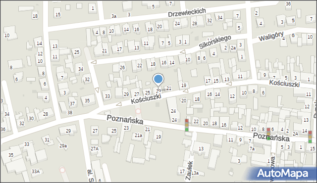 Kostrzyn, Kościuszki Tadeusza, gen., 23, mapa Kostrzyn