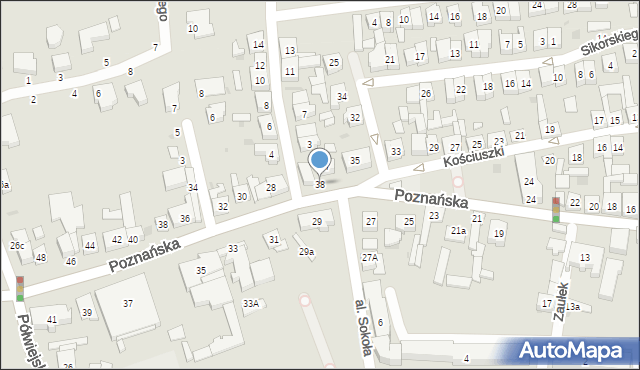 Kostrzyn, Kościuszki Tadeusza, gen., 38, mapa Kostrzyn