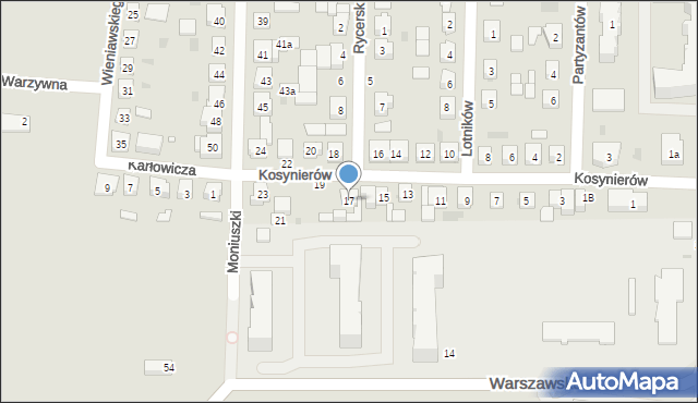 Kostrzyn, Kosynierów, 17, mapa Kostrzyn