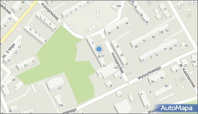 Kostrzyn nad Odrą, Konopnickiej Marii, 10, mapa Kostrzyn nad Odrą