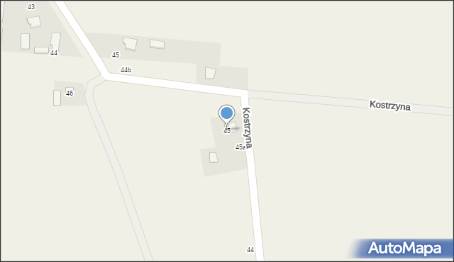 Kostrzyna, Kostrzyna, 45, mapa Kostrzyna