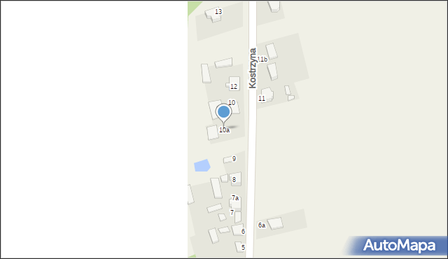 Kostrzyna, Kostrzyna, 10a, mapa Kostrzyna