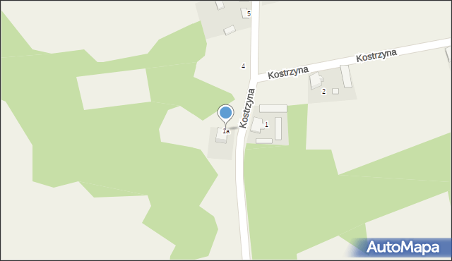 Kostrzyna, Kostrzyna, 1a, mapa Kostrzyna