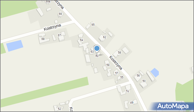 Kostrzyna, Kostrzyna, 61, mapa Kostrzyna