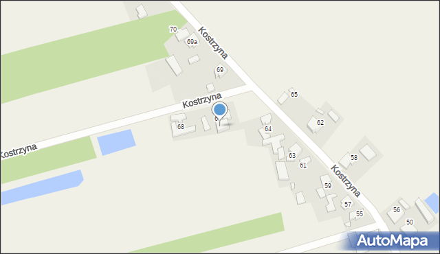 Kostrzyna, Kostrzyna, 67a, mapa Kostrzyna