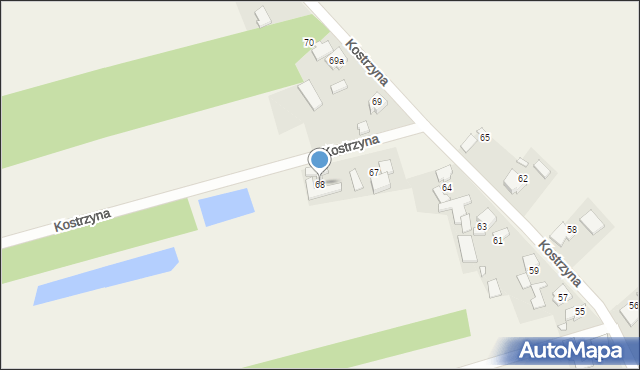 Kostrzyna, Kostrzyna, 68, mapa Kostrzyna