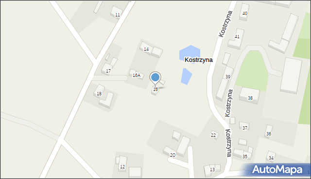 Kostrzyna, Kostrzyna, 16, mapa Kostrzyna