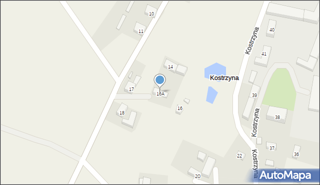 Kostrzyna, Kostrzyna, 16A, mapa Kostrzyna