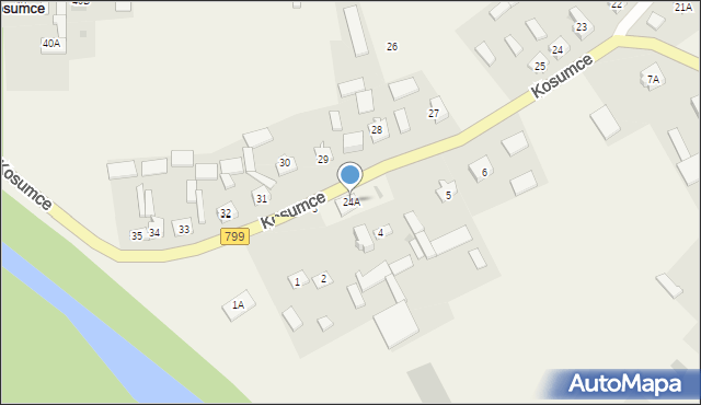 Kosumce, Kosumce, 24A, mapa Kosumce