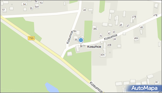 Kosumce, Kosumce, 39, mapa Kosumce