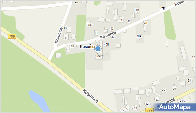 Kosumce, Kosumce, 40A, mapa Kosumce